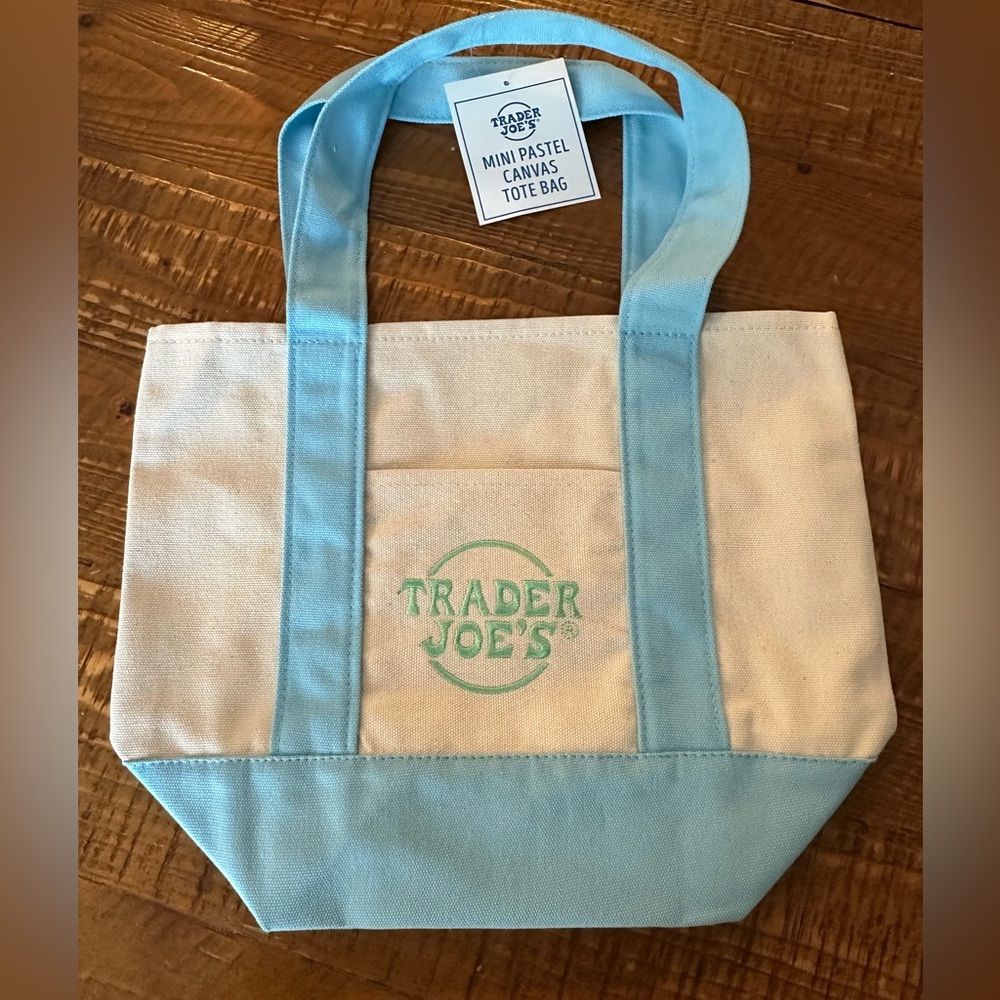 Trader Joe’s Mini Pastel Canvas Tote Bag NWT